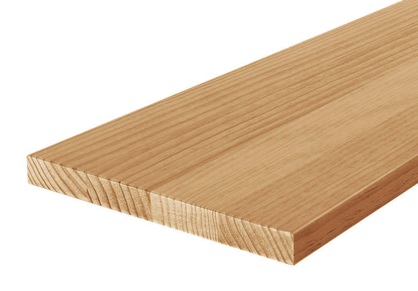 棚板　ニュージーパイン一本芯集成材【厚さ18mm／糸面加工】　全面ウレタン塗装仕上げ　ライト色